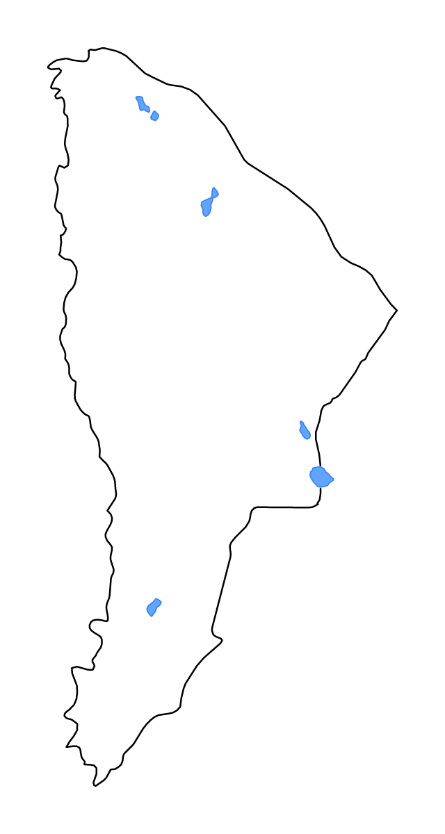 Carte de contour de Afar, Ethiopia avec lacs et rivières.
