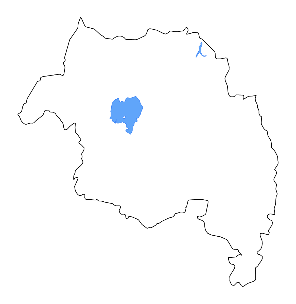 Mapa de contorno de Amhara, Ethiopia con lagos y ríos.