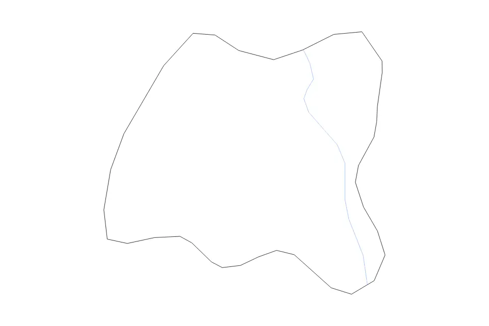 Outline map of Harari Administrative State, Ethiopia with subdivision borders and rivers.