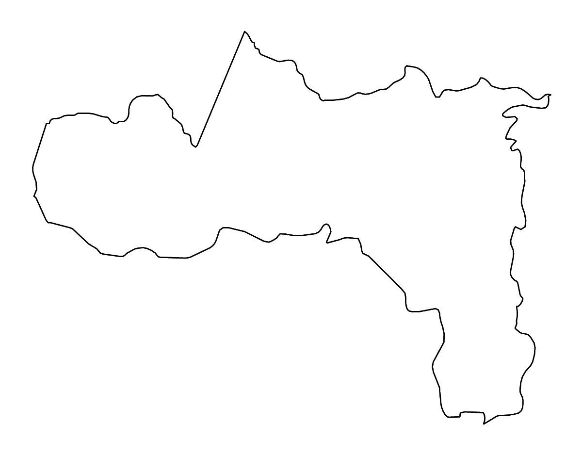 Mapa de contorno de Tigray, Ethiopia con ríos.
