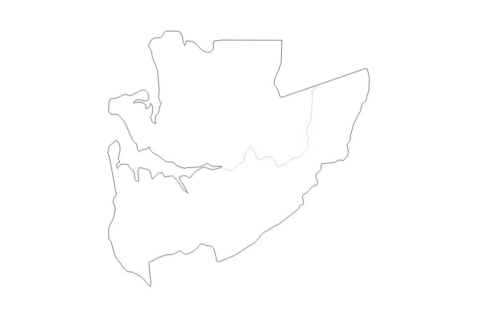 Carte de Estuaire, Gabon de type contour et rivières pour Afrique, montrant contour et rivières avec des limites nettes.