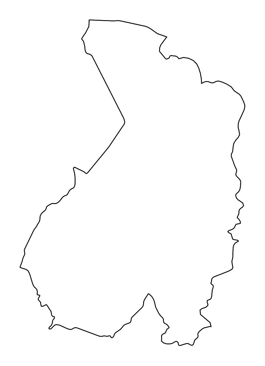 Outline map of Haut-Ogooué, Gabon with rivers.