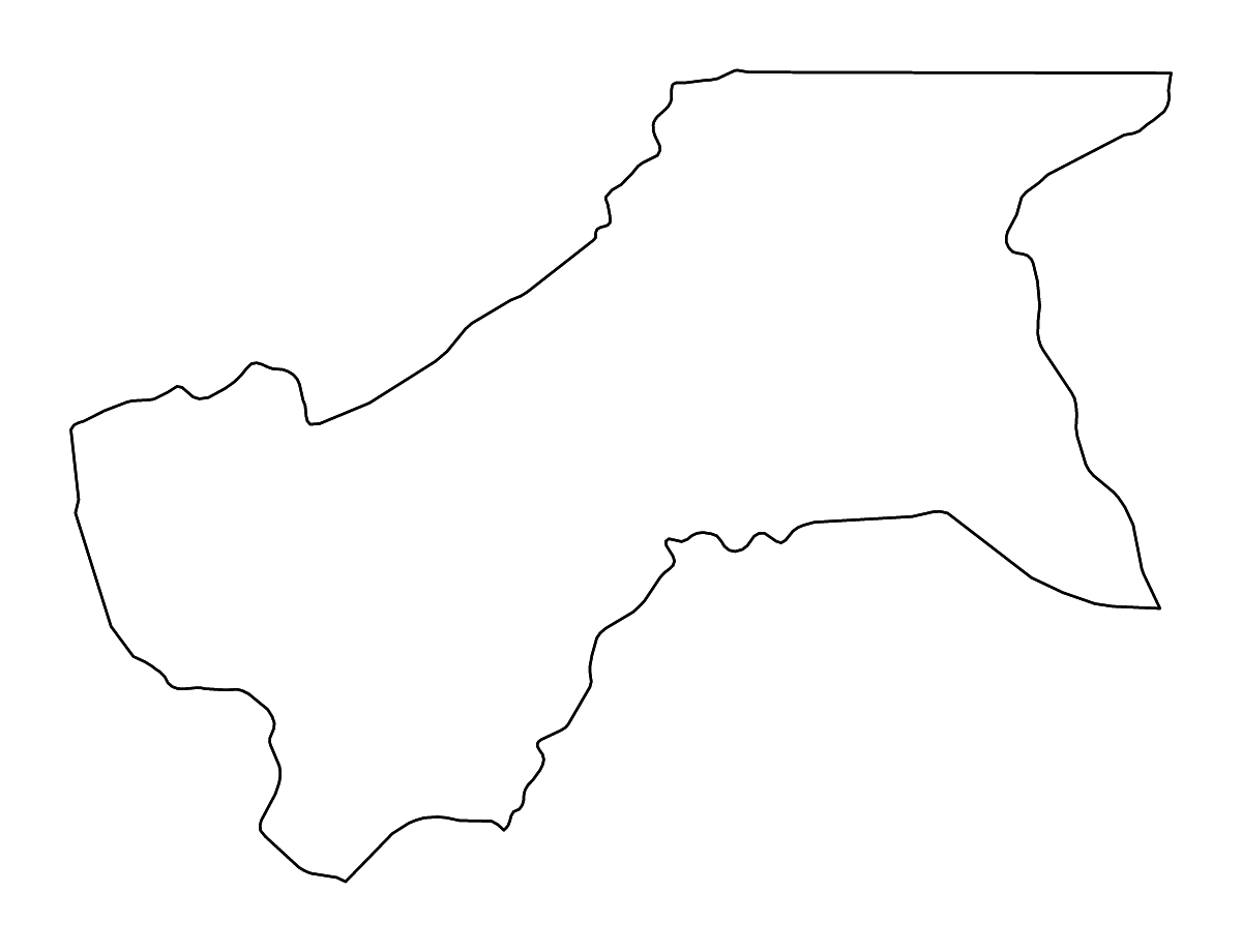 Mapa de contorno de Moyen-Ogooué, Gabon con ríos.
