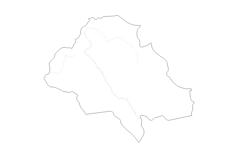 Mapa de Ngounié, Gabon de tipo contorno y ríos para África, con contorno y ríos con límites limpios.