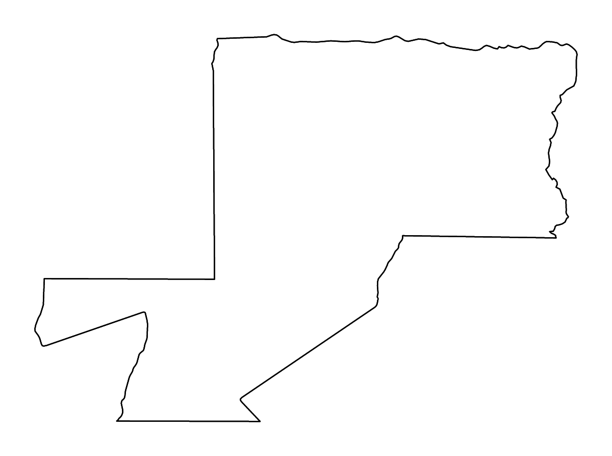 Mapa de contorno de Woleu-Ntem, Gabon con ríos.