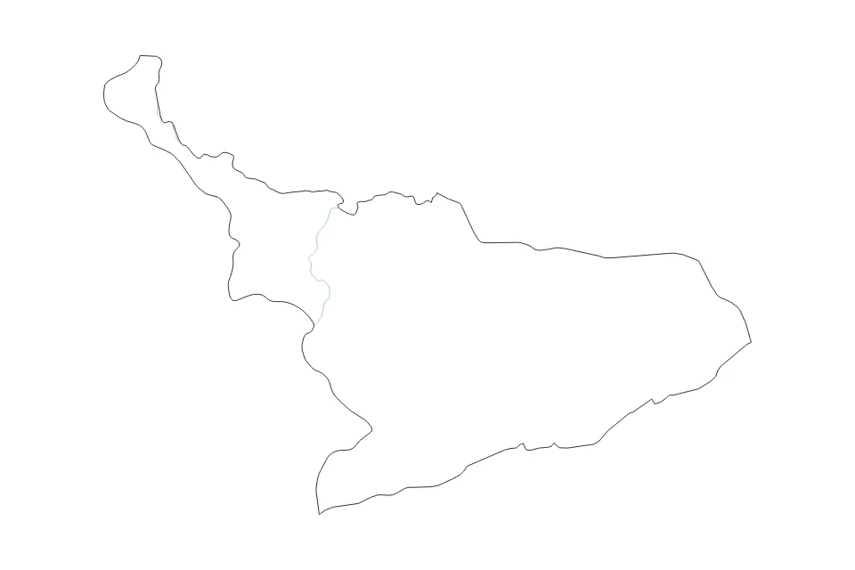 Mapa de Central, Ghana de tipo contorno y ríos para África, con contorno y ríos con límites limpios.