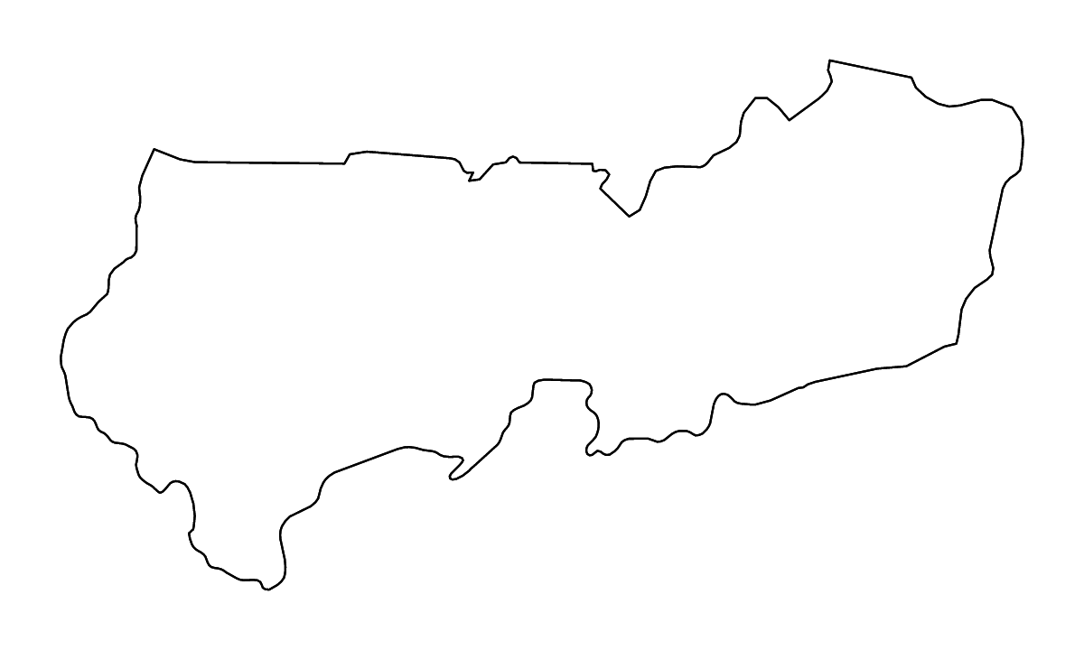 Mapa de contorno de Upper East, Ghana con ríos.