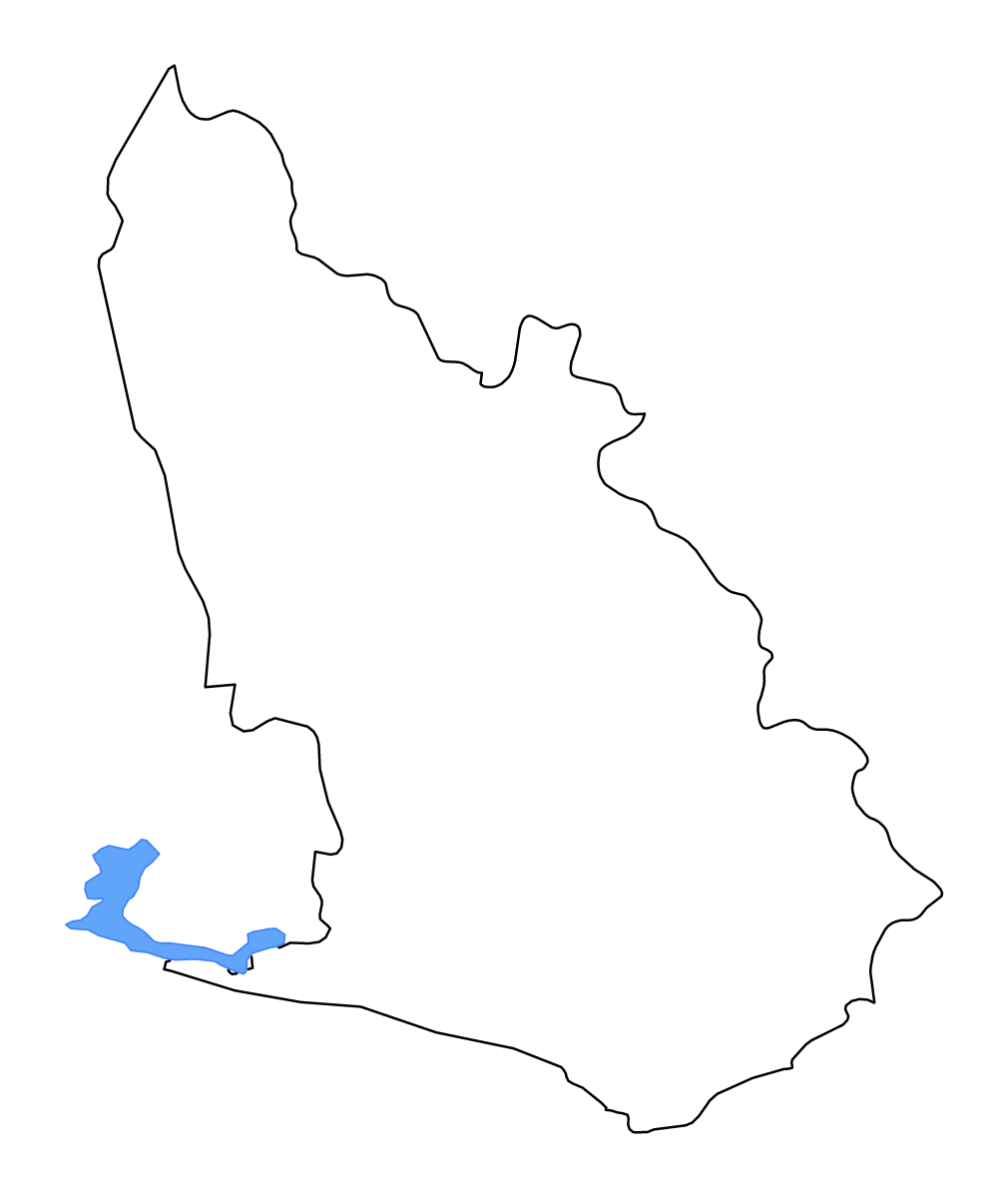 Mapa de contorno de Western, Ghana con lagos y ríos.