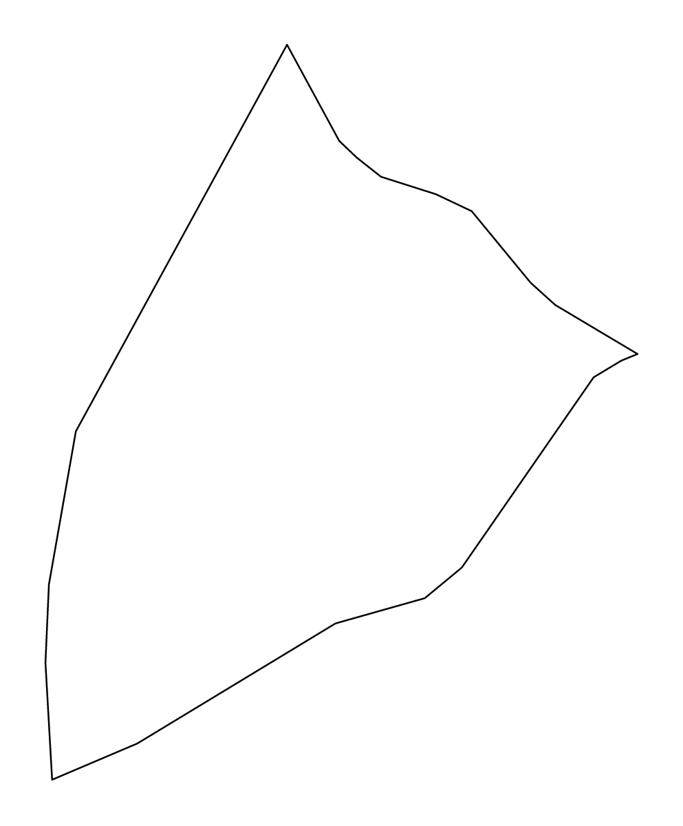 Mapa de contorno de Bissau, Guinea-Bissau.