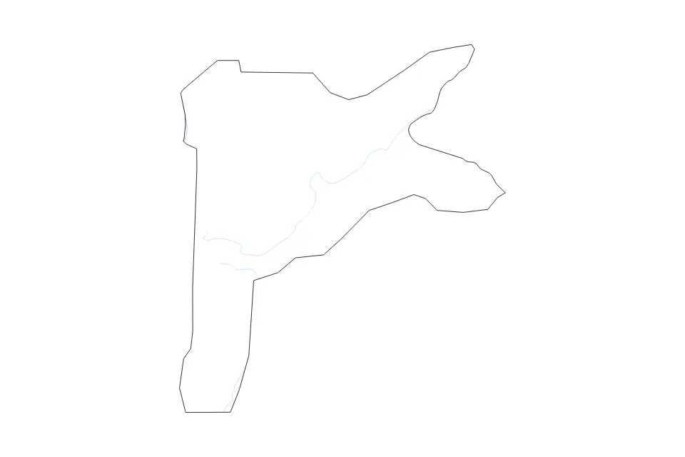 Mapa de Dabola Prefecture, Guinea de tipo contorno y ríos para África, con contorno y ríos con límites limpios.