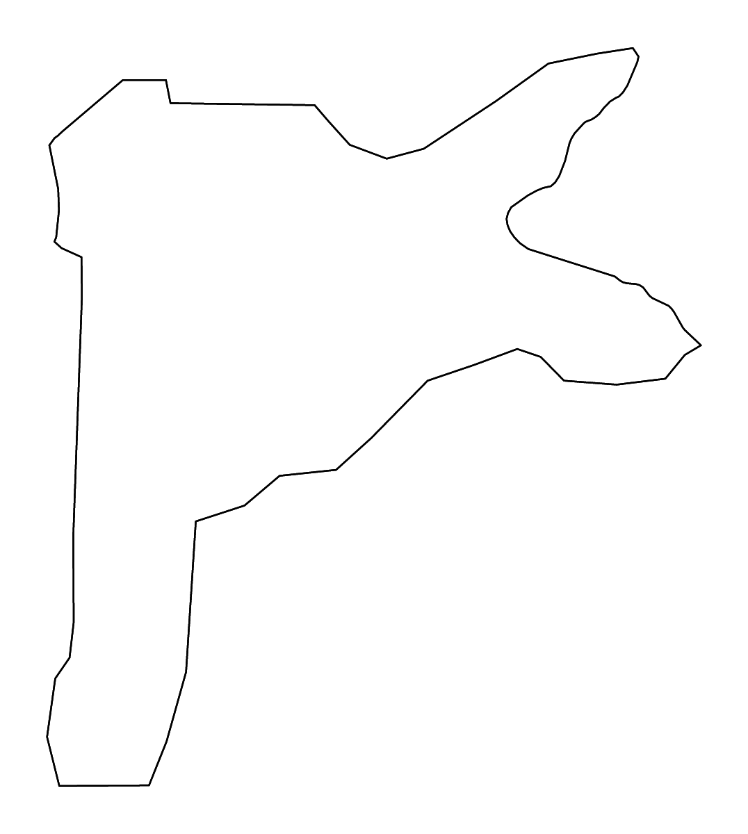 Carte de contour de Dabola Prefecture, Guinea avec rivières.