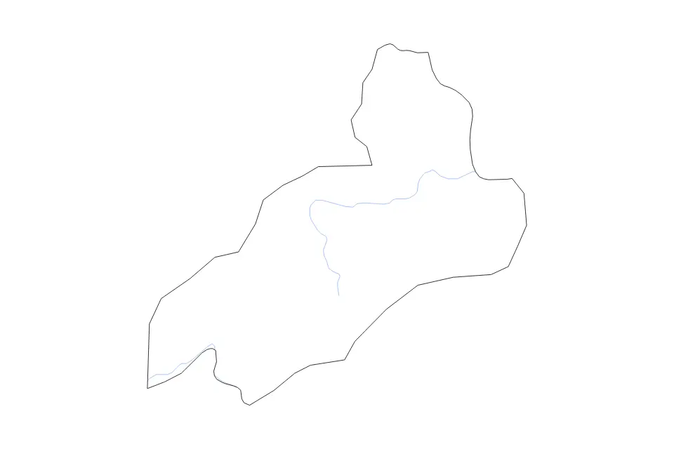 Mapa de Dalaba Prefecture, Guinea de tipo contorno y ríos para África, con contorno y ríos con límites limpios.