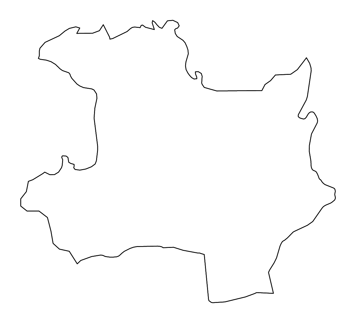 Mapa de contorno de Gaoual Prefecture, Guinea con ríos.