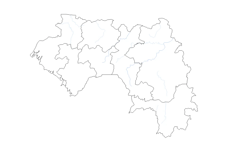 Vista previa del mapa de contorno de Guinea