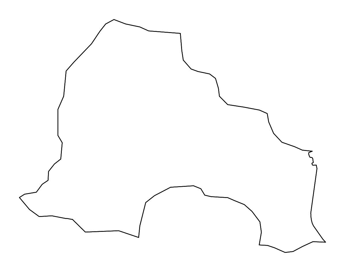 Mapa de contorno de Kankan, Guinea con ríos.