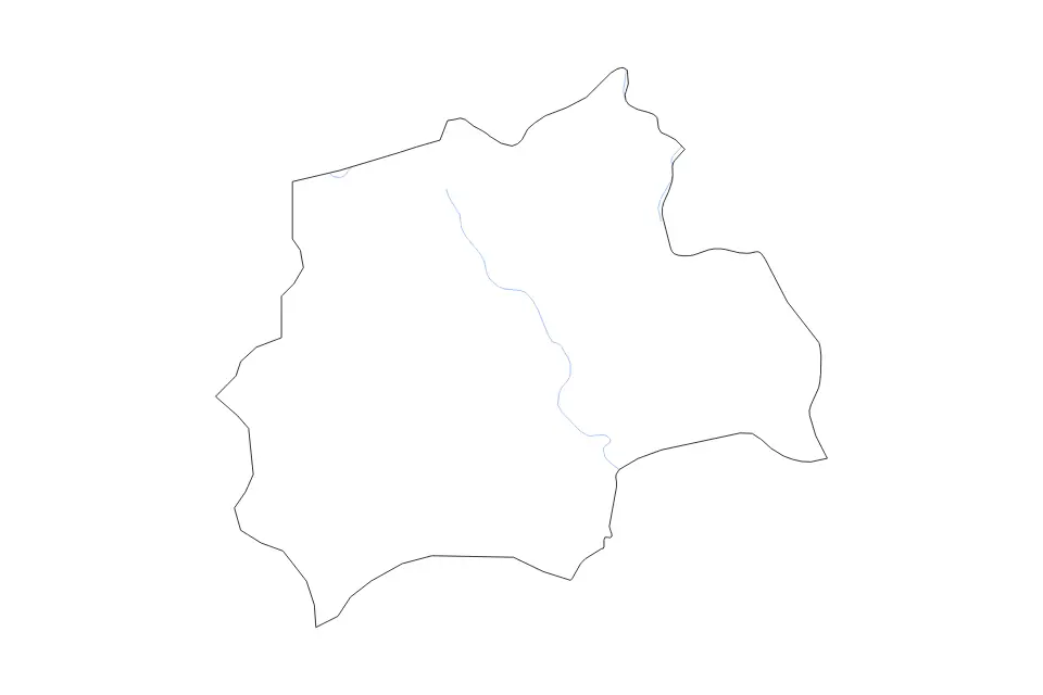 Carte de Kindia, Guinea de type contour et rivières pour Afrique, montrant contour et rivières avec des limites nettes.