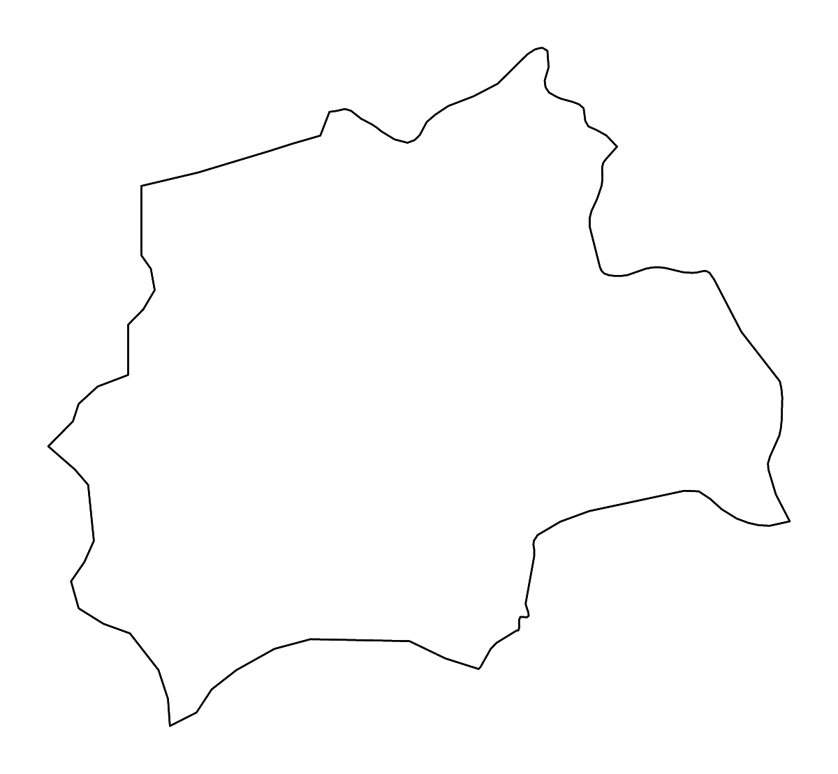 Mapa de contorno de Kindia, Guinea con ríos.