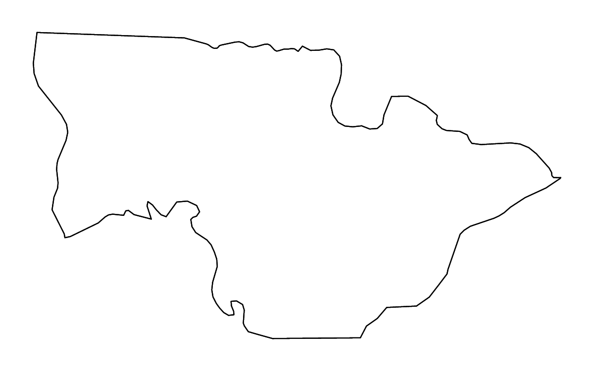 Carte de contour de Koundara Prefecture, Guinea avec rivières.