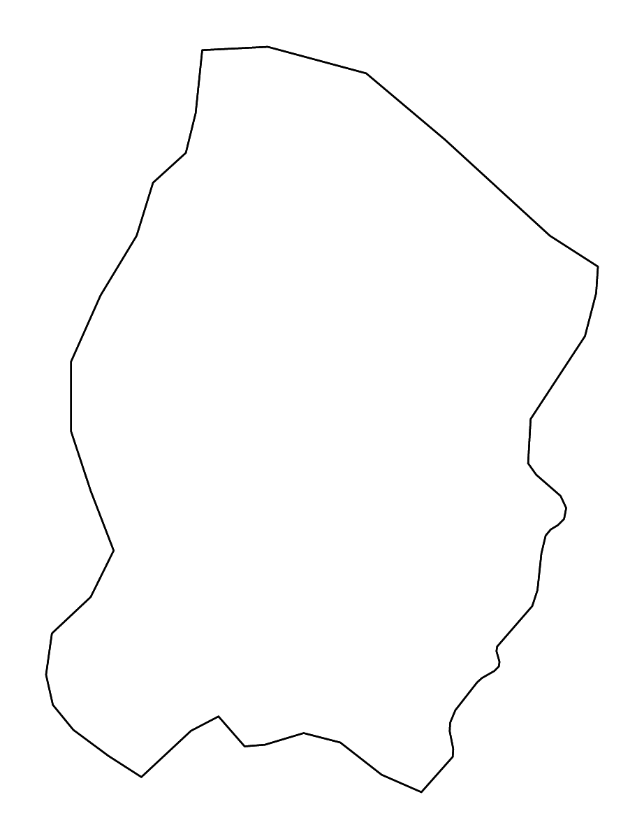 Carte de contour de Lola Prefecture, Guinea avec rivières.