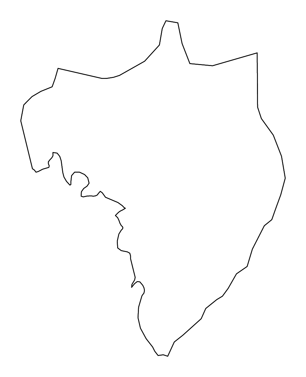 Carte de contour de Macenta Prefecture, Guinea avec rivières.