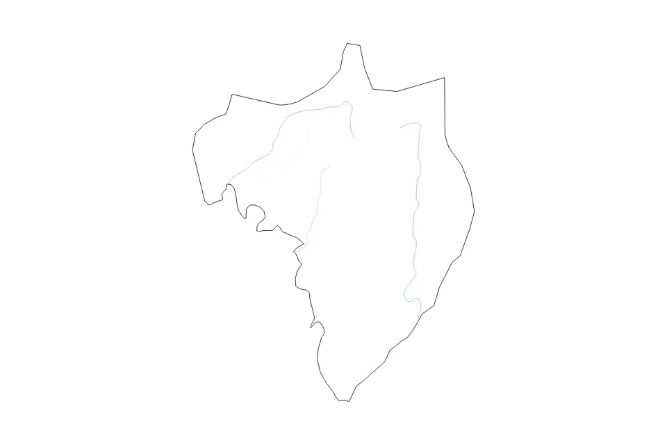 Mapa de Macenta Prefecture, Guinea de tipo contorno y ríos para África, con contorno y ríos con límites limpios.