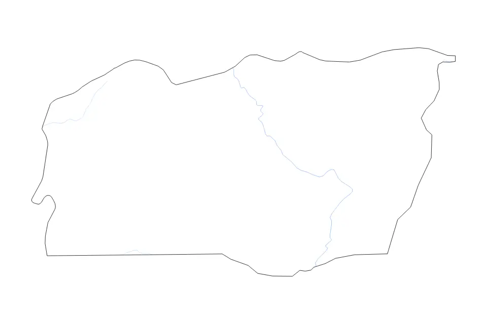 Carte de Mali Prefecture, Guinea de type contour et rivières pour Afrique, montrant contour et rivières avec des limites nettes.