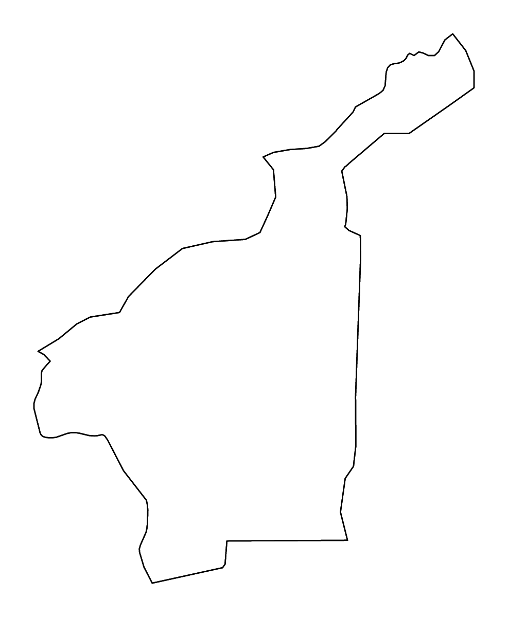 Carte de contour de Mamou Prefecture, Guinea avec rivières.