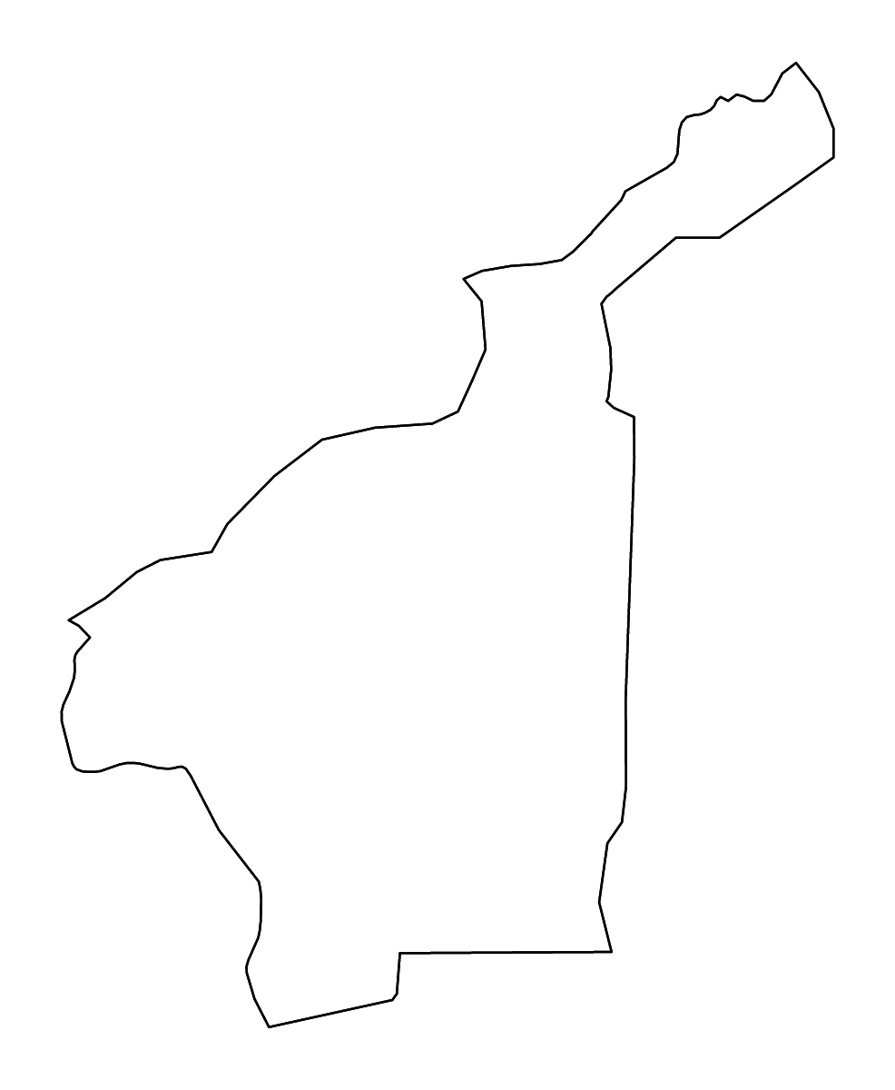 Carte de contour de Mamou Prefecture, Guinea avec rivières.