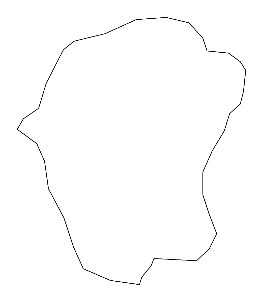 Carte de contour de Nzérékoré Prefecture, Guinea avec rivières.