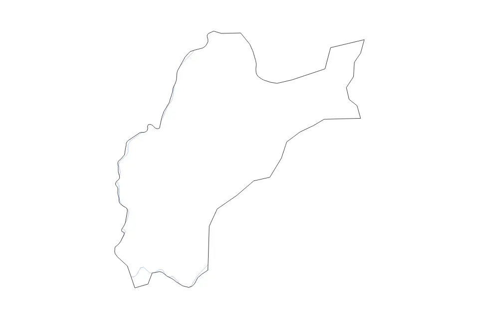 Carte de Pita Prefecture, Guinea de type contour et rivières pour Afrique, montrant contour et rivières avec des limites nettes.