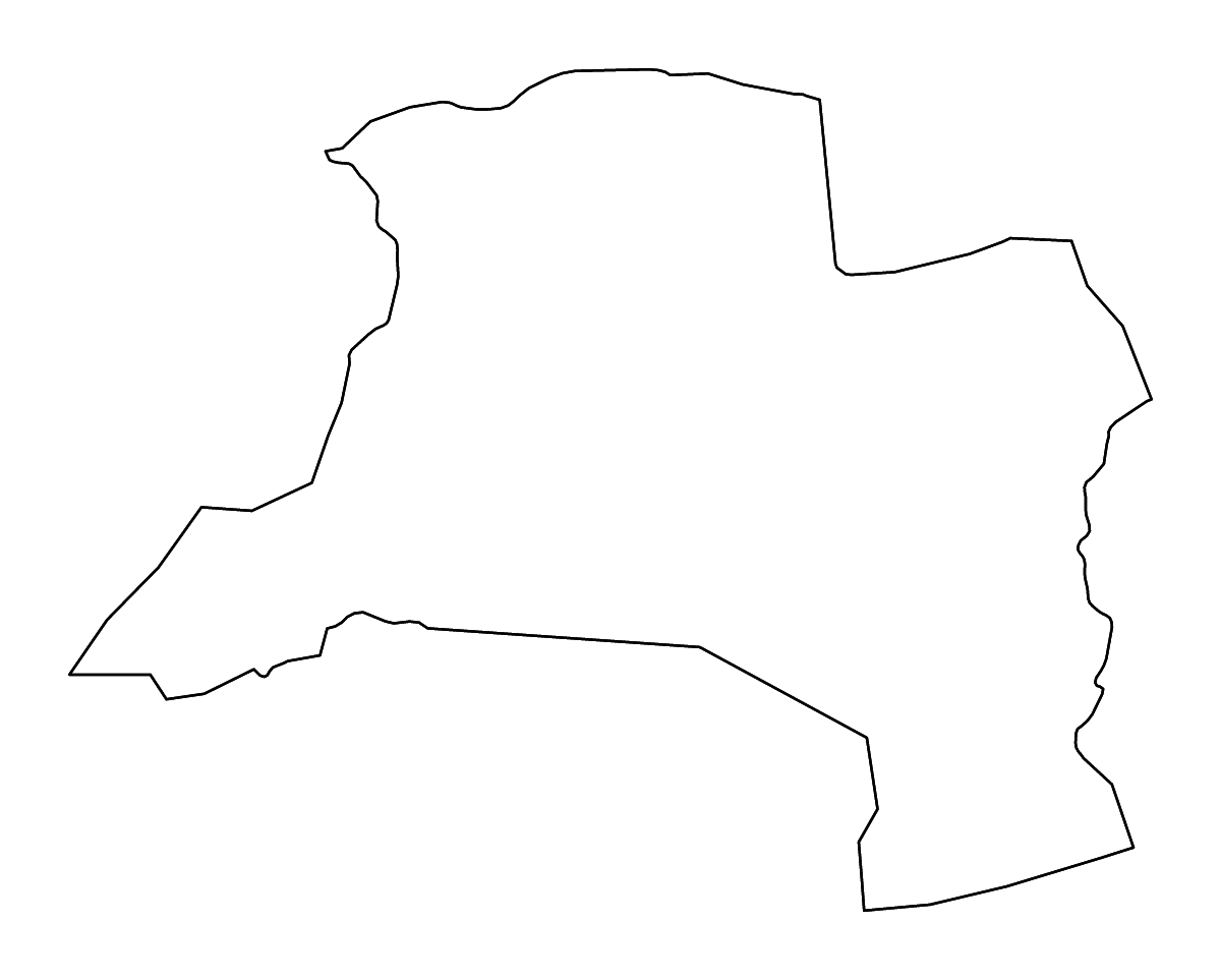 Mapa de contorno de Télimélé Prefecture, Guinea con ríos.