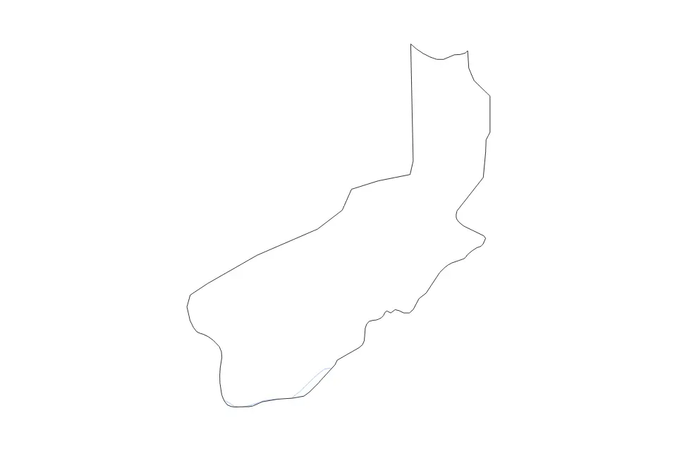 Carte de Tougué Prefecture, Guinea de type contour et rivières pour Afrique, montrant contour et rivières avec des limites nettes.