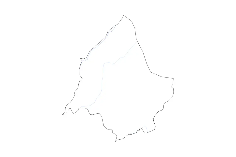 Mapa de Yomou Prefecture, Guinea de tipo contorno y ríos para África, con contorno y ríos con límites limpios.