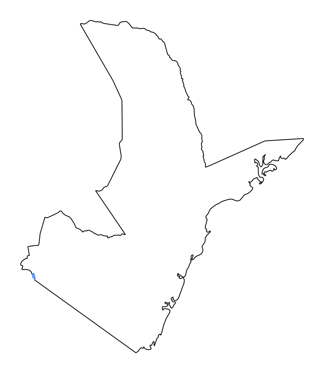 Mapa de contorno de Coast, Kenya con lagos y ríos.