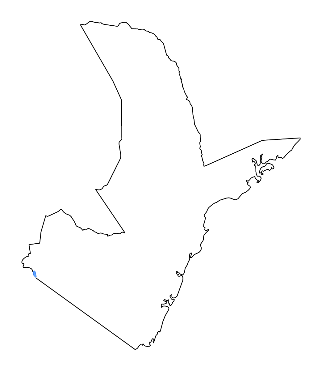 Mapa de contorno de Coast, Kenya con lagos y ríos.