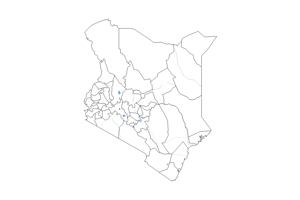 Vista previa del mapa de contorno de Kenya