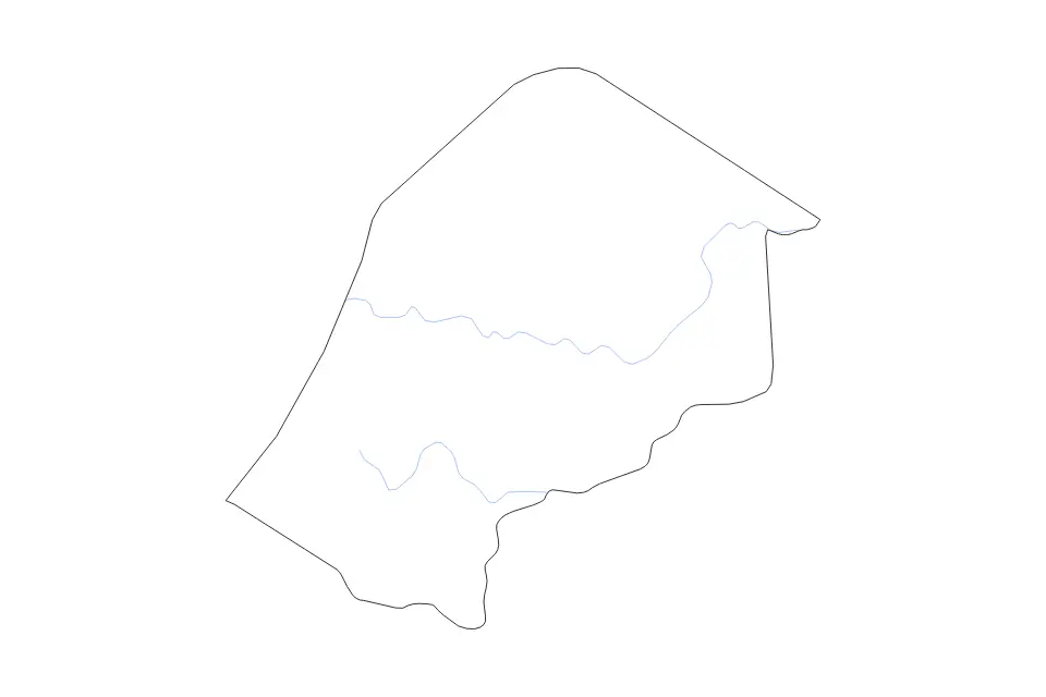 Carte de Hhohho, Kingdom Of Eswatini de type contour et rivières pour Afrique, montrant contour et rivières avec des limites nettes.
