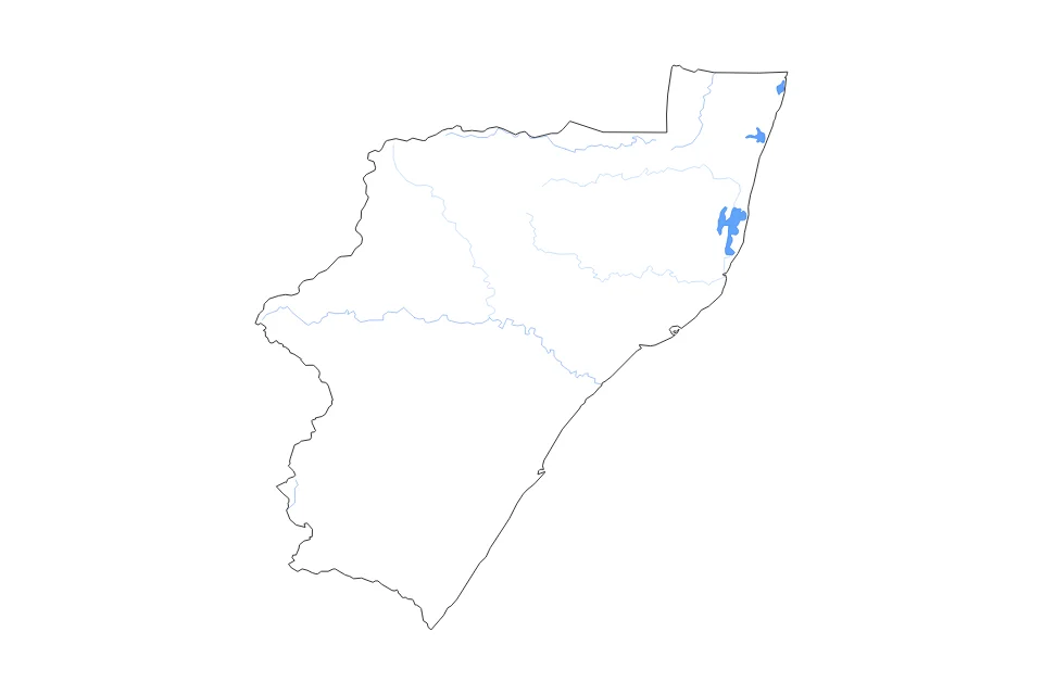 Vista previa del mapa de contorno de Kwazulu Natal