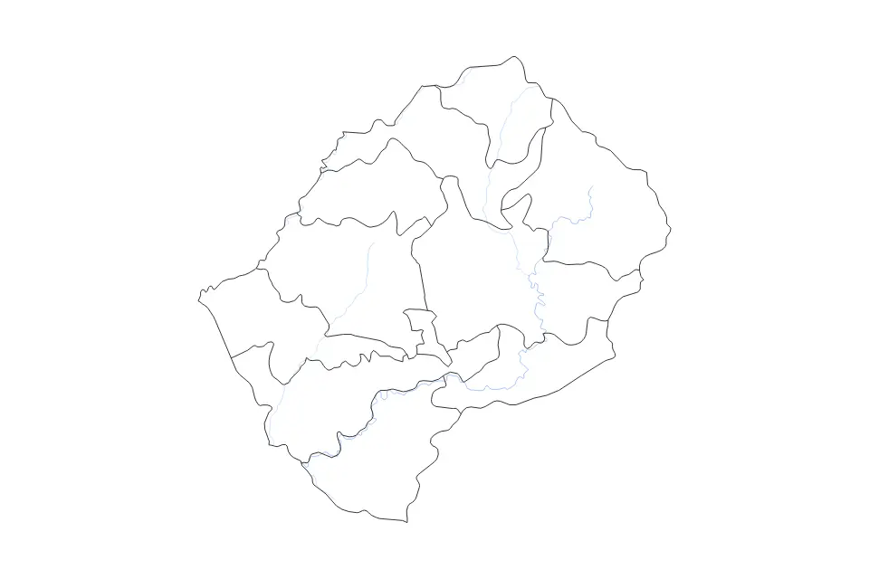 Vista previa del mapa de contorno de Lesotho