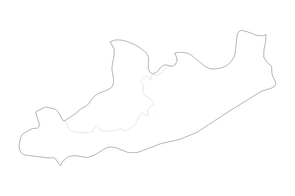 Carte de Qacha's Nek, Lesotho de type contour et rivières pour Afrique, montrant contour et rivières avec des limites nettes.