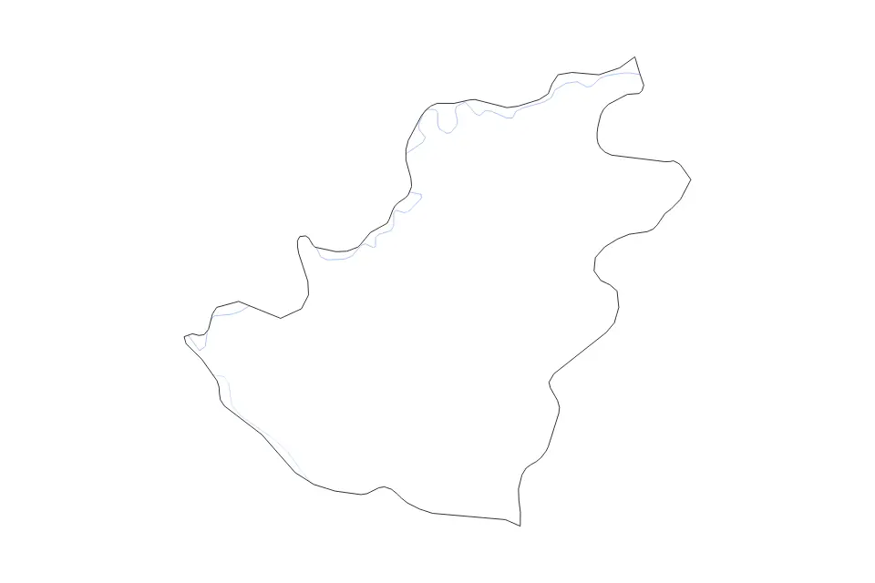 Mapa de Quthing, Lesotho de tipo contorno y ríos para África, con contorno y ríos con límites limpios.