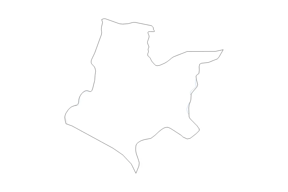 Mapa de Bomi, Liberia de tipo contorno y ríos para África, con contorno y ríos con límites limpios.