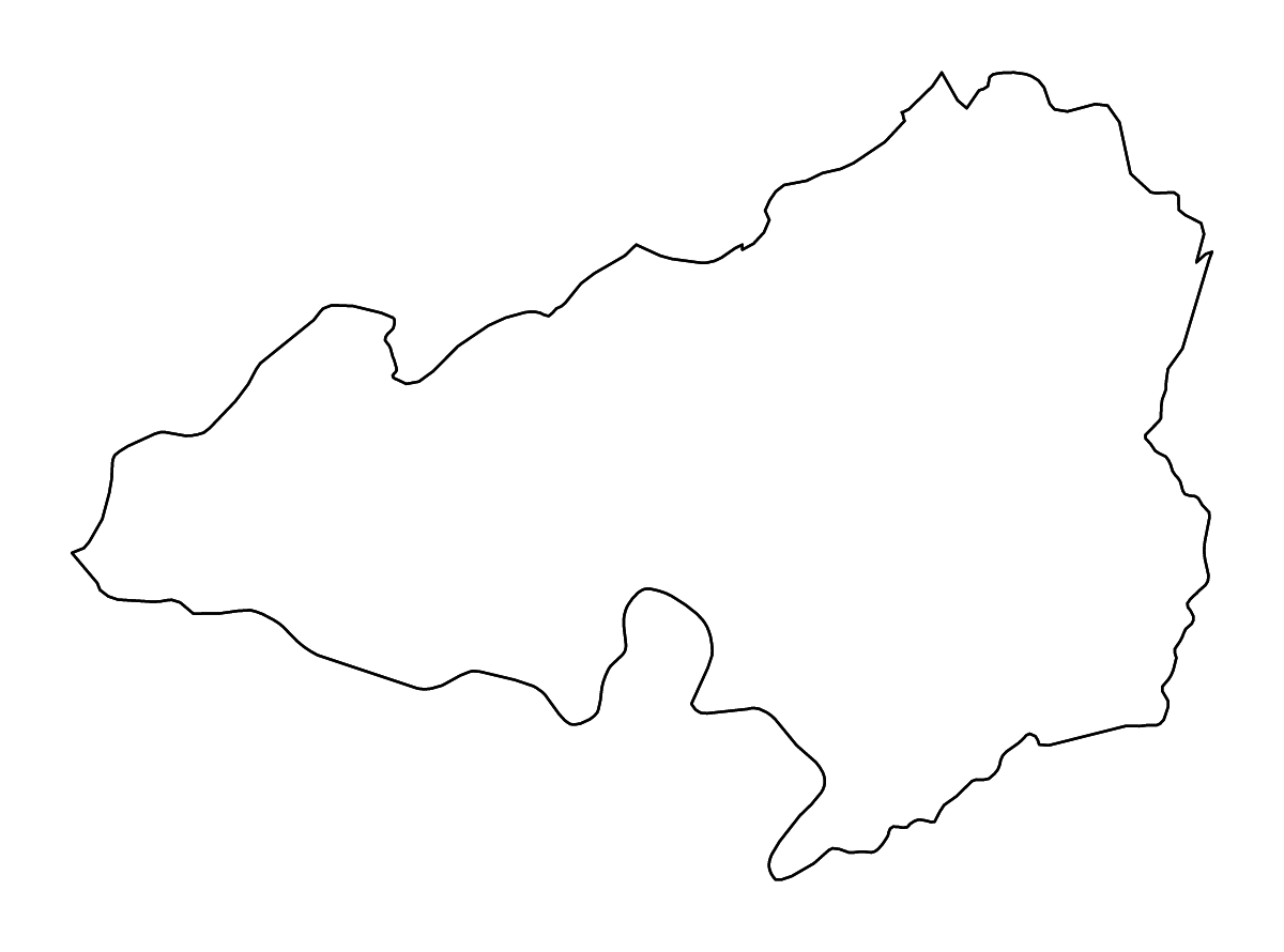 Mapa de contorno de Bong, Liberia con ríos.