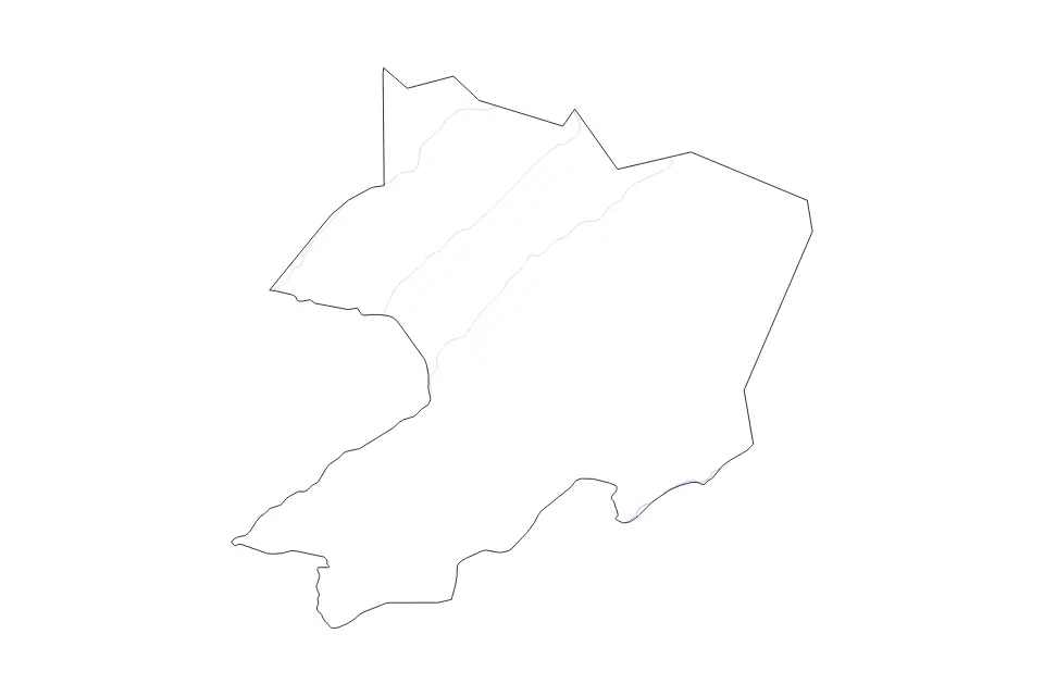 Mapa de Gbarpolu, Liberia de tipo contorno y ríos para África, con contorno y ríos con límites limpios.