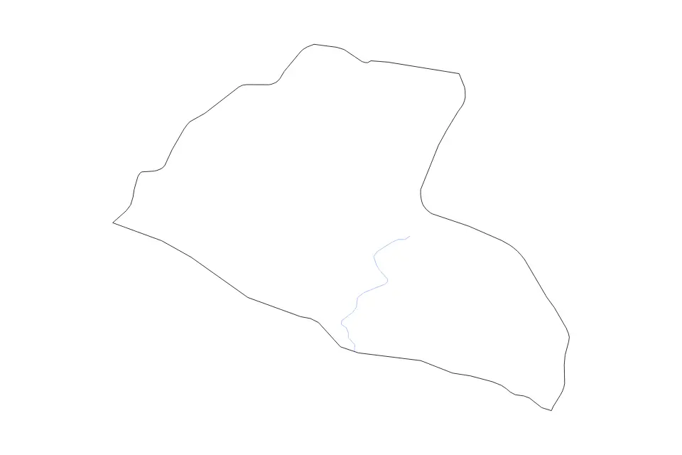 Mapa de Grand Kru, Liberia de tipo contorno y ríos para África, con contorno y ríos con límites limpios.