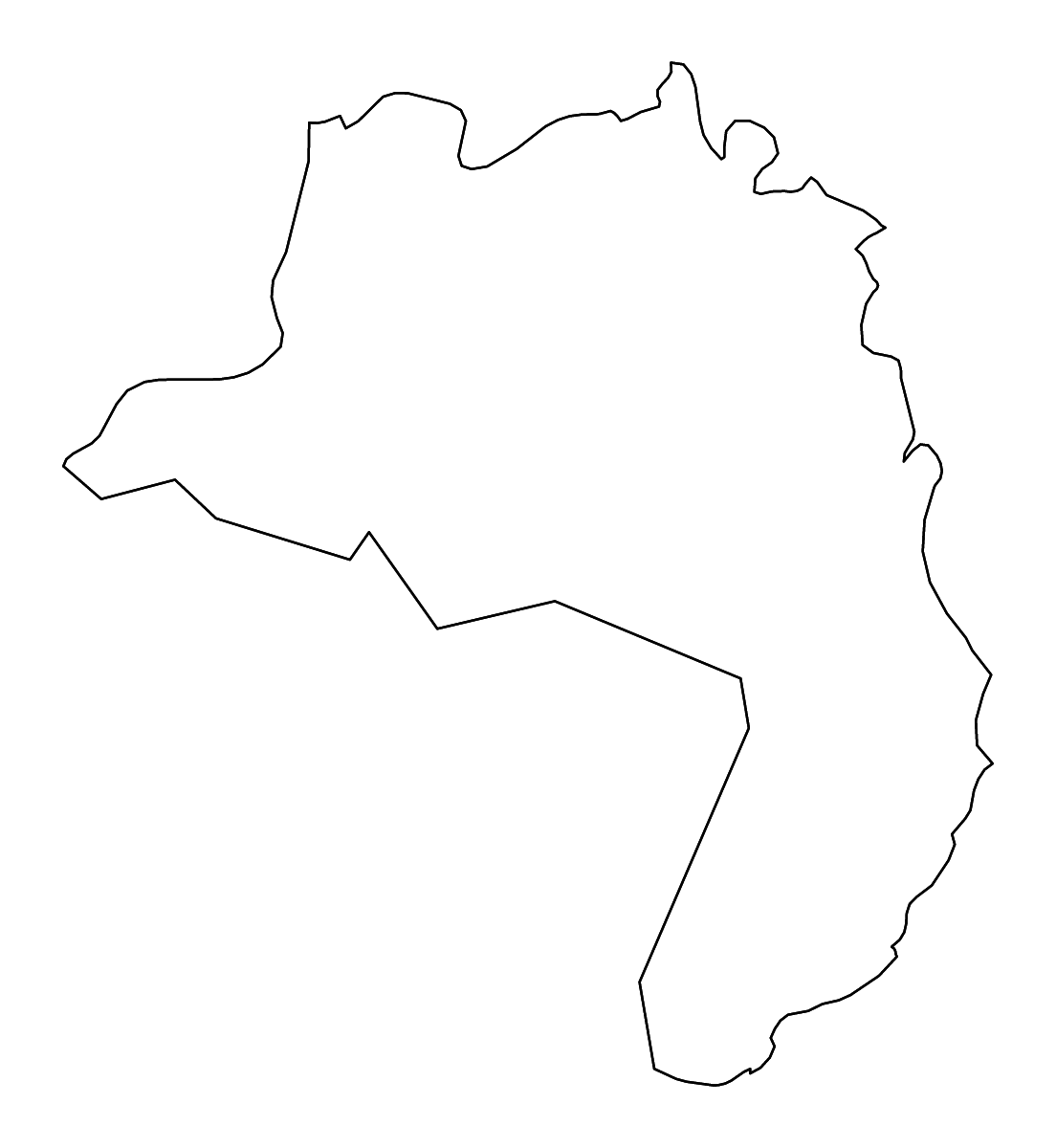 Carte de contour de Lofa, Liberia avec rivières.