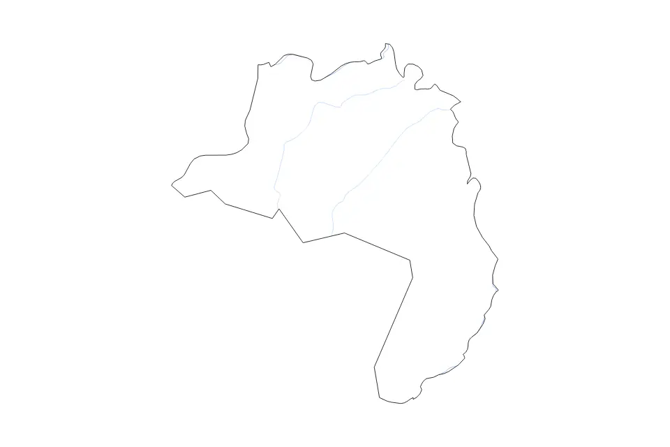 Carte de Lofa, Liberia de type contour et rivières pour Afrique, montrant contour et rivières avec des limites nettes.