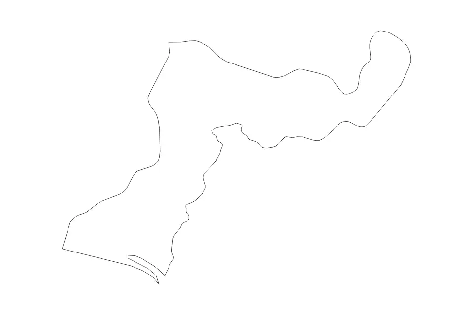 Outline map of Margibi County, Liberia with subdivision borders.