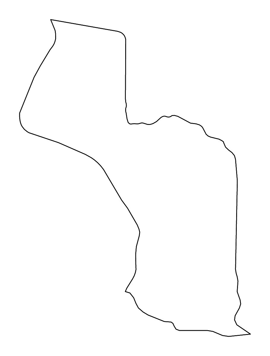Carte de contour de Maryland, Liberia avec rivières.