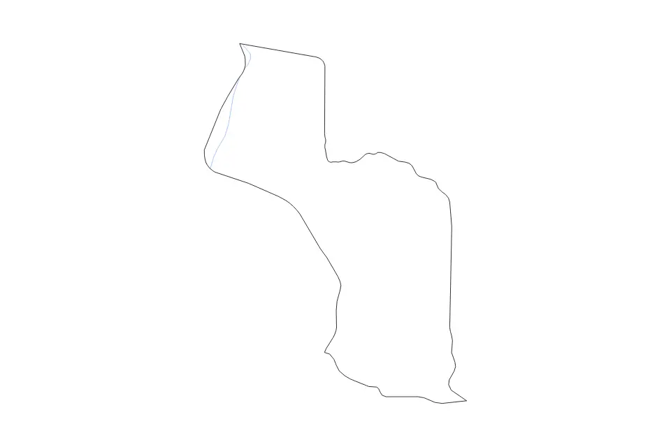 Mapa de Maryland, Liberia de tipo contorno y ríos para África, con contorno y ríos con límites limpios.